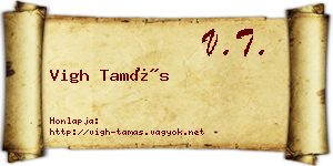Vigh Tamás névjegykártya